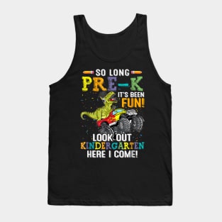 So Long Pre K Kindergarten Here I Come Dinosaur Graduation Tank Top